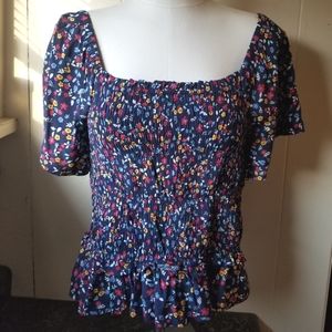 TOMMY HILFIGER denim peasant blouse